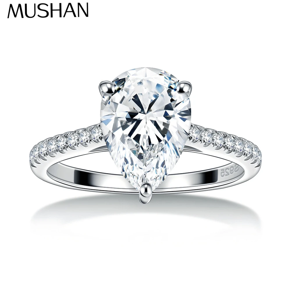 

MuShan Designer Jewelry 925 Sterling Silver Ring for Women Bride Moissanite Diamond Rings 18K Gold Plated MST Patent Rings