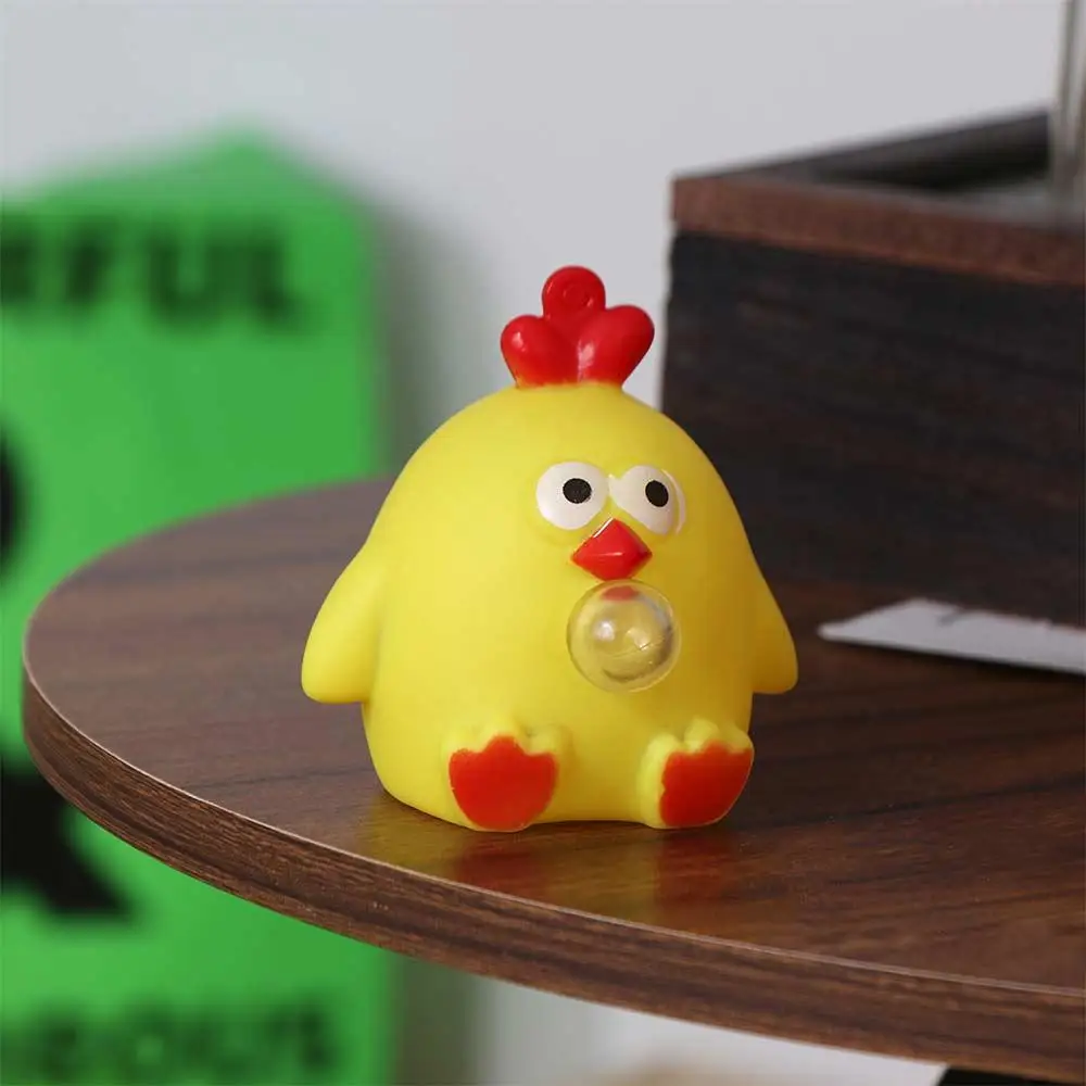 Jogos interativos amarelo frango squeeze brinquedos bolha de sopro de alta elasticidade pitada brinquedos pitada amassar macio dos desenhos animados amassar brinquedo presente