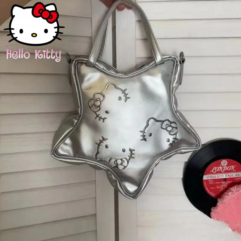 

Hello Kitty Handbag Crossbody Bag Kawaii Cartoon Female Travel Bag with Large Capacity Fashion Trends Small Square Bag Girl Gift