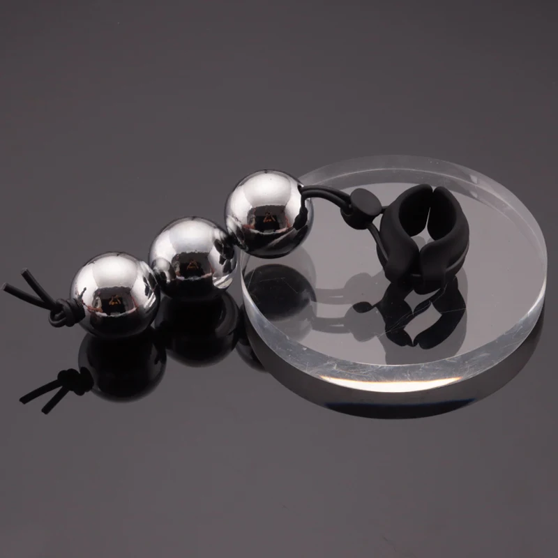 2023 Heavy Duty Metal Ball Pendant Penis Rings Ball Weight Hanger Stretcher Penis Extender Enlargement Cock Ring Male Chastity