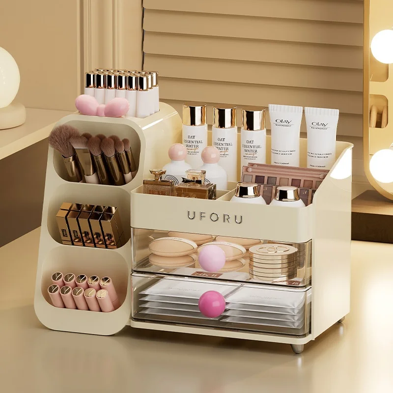 

Cosmetics Storage Box Home Dressing Table High-end Large Multi-functional Compartmentalized Storage Rack Pratical New Arrival