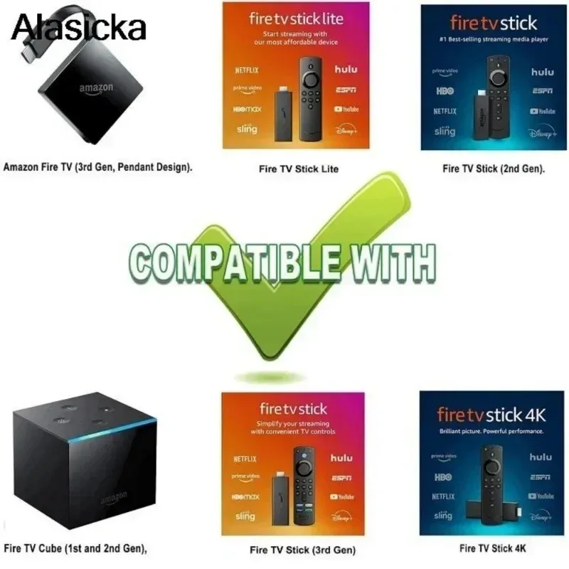 بديل جهاز التحكم عن بعد الصوتي L5B83H (الجيل الثاني) مع التحكم في الطاقة والمستوى مناسب لـ Amazon Smart TV Cube 1/2 Stick 4K Lite