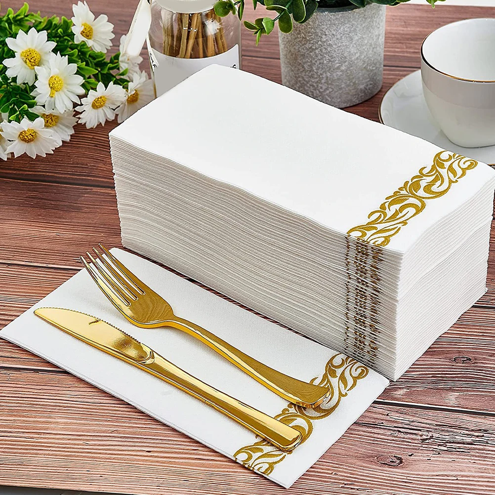 

Paper Napkin Towels Cocktail Napkins Disposable Fold Decorative for Bathroom Dinner Hand Guest Guests