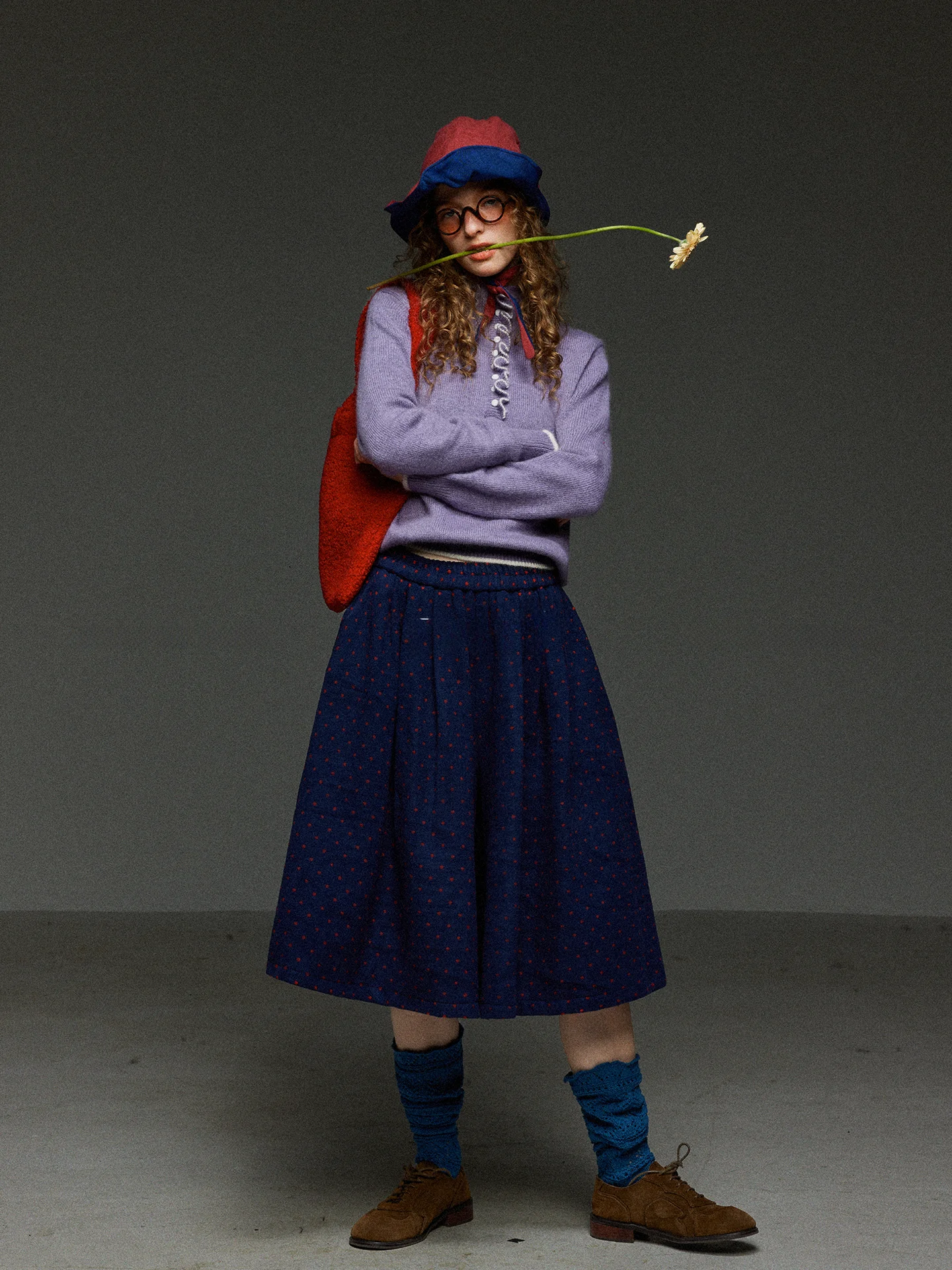 

TNIT Retro Knitted Sweater Women's Loose Fit Color Blo High Ne Pullover Spring Faion Slimming Versatile Wood Ear