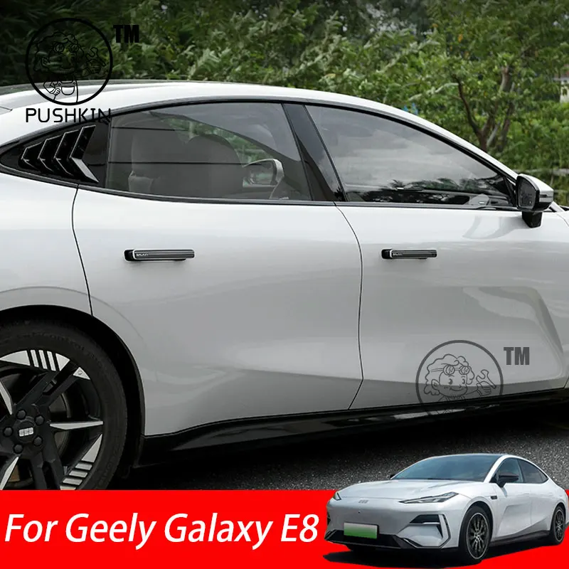 

For Geely Galaxy E8 2024 2025 Car Stainless Steel Window Trim Black Warrior Exterior Decoration Accessories