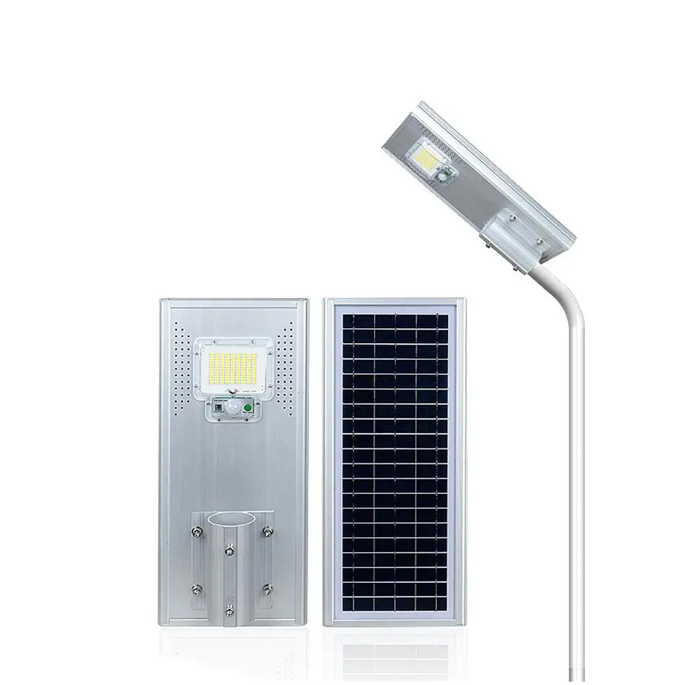 outdoor smart sensor pole solar street lamp all in one 50w 100w 150w 200w aluminum solar street light