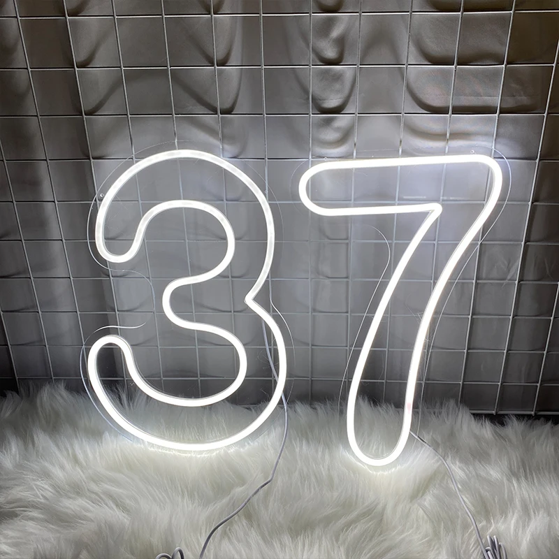 

Custom Neon Number Light LED Letter Sign USB Light Up 1-9 Numbers Happy Birthday Neon Sign for Wedding anniversary day Decor