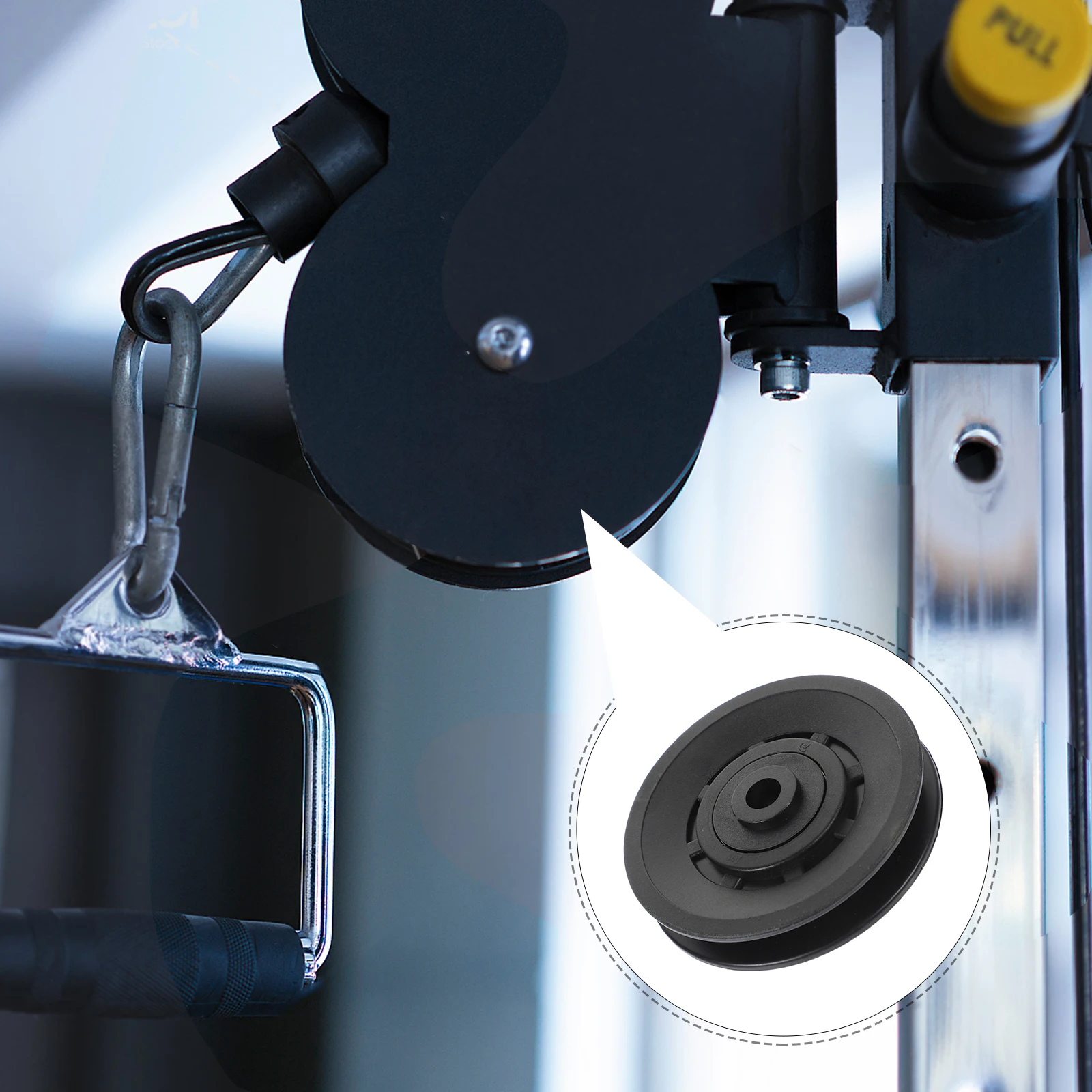 

90Mm Black Universal Gym Pulley Wheel Wearproof for Fitness Equipment Long Lasting Anti Impact Flexible