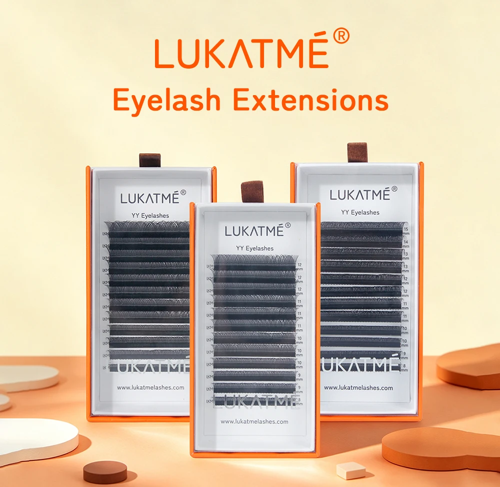 LUKATME YY Wimpernverlängerungen Mattschwarz C/D Curl 7-14mm 8-12mm Zwei Spitzen Y-förmige Falsche Wimpern Mink Bold Look YY Lashes – Detail 1