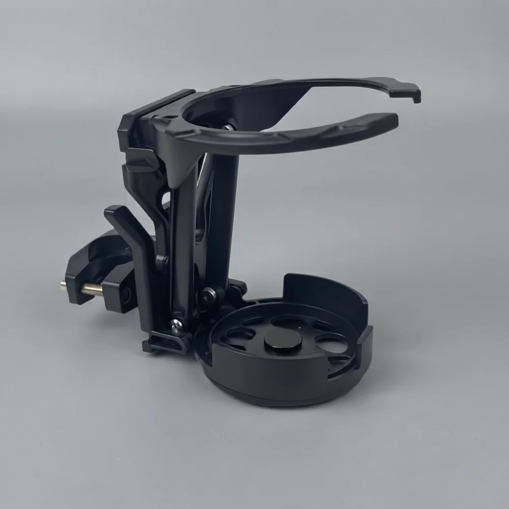 Foldable Motorcycle Cup Holder Anti Shake Adjustable Water Bottle Mount Universal 360° Rotatable Handlebar Drink Holder UTV