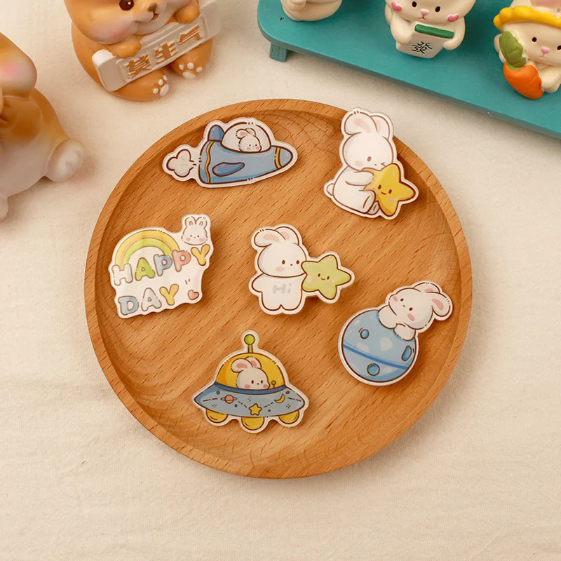 Astronauts, Japanese and Korean Cute Cartoon Pins, Acrylic Breast Pins, Ins Bookbags, Badges, Pendant, Little Rabbit