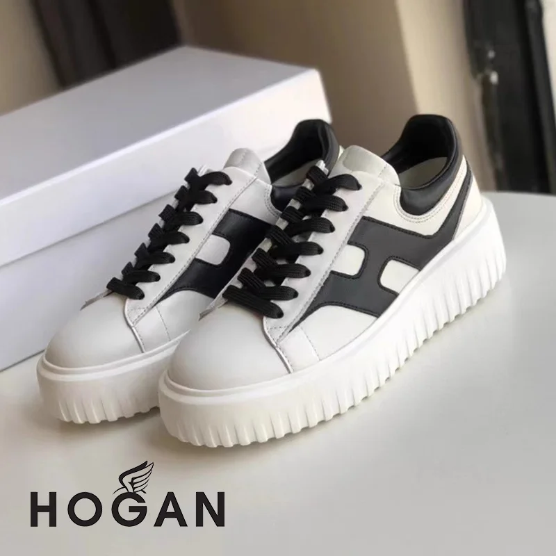 Hogan women's shoes Increased inner height breathable thick-soled biscuit shoes for women 2024 new small platform sneakers