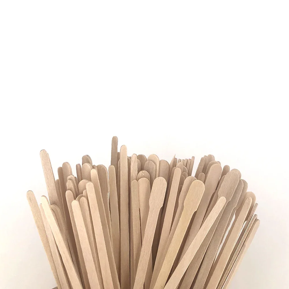 200/100PCS Holz Haar Entfernung Stick Gesicht Wachs Sticks Enthaarung Spachtel Körper Augenbraue Applikator Glatte Zunge Spatel Schönheit – Detail 9