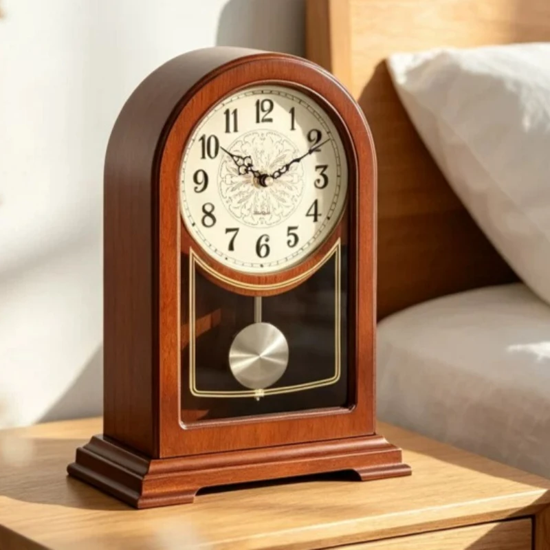 Wooden Desk Clocks Silent Movement Table Clock Living Room Tabletop Clock Minimalist Household Decoration Quartz Clocks