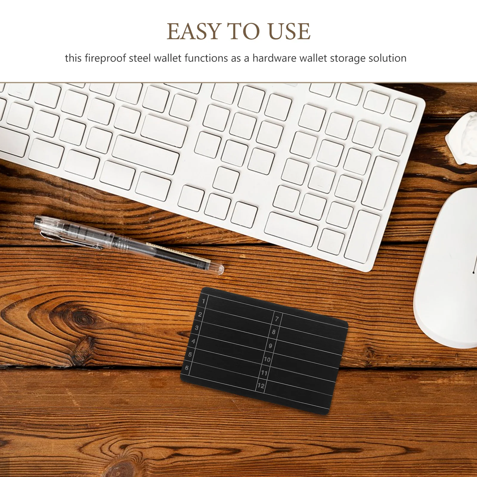 Seed Phrase Backup Plate 24-Word Steel Wallet for Hardware Wallet Seed Phrase Storage Stainless Steel Waterproof & Fireproof