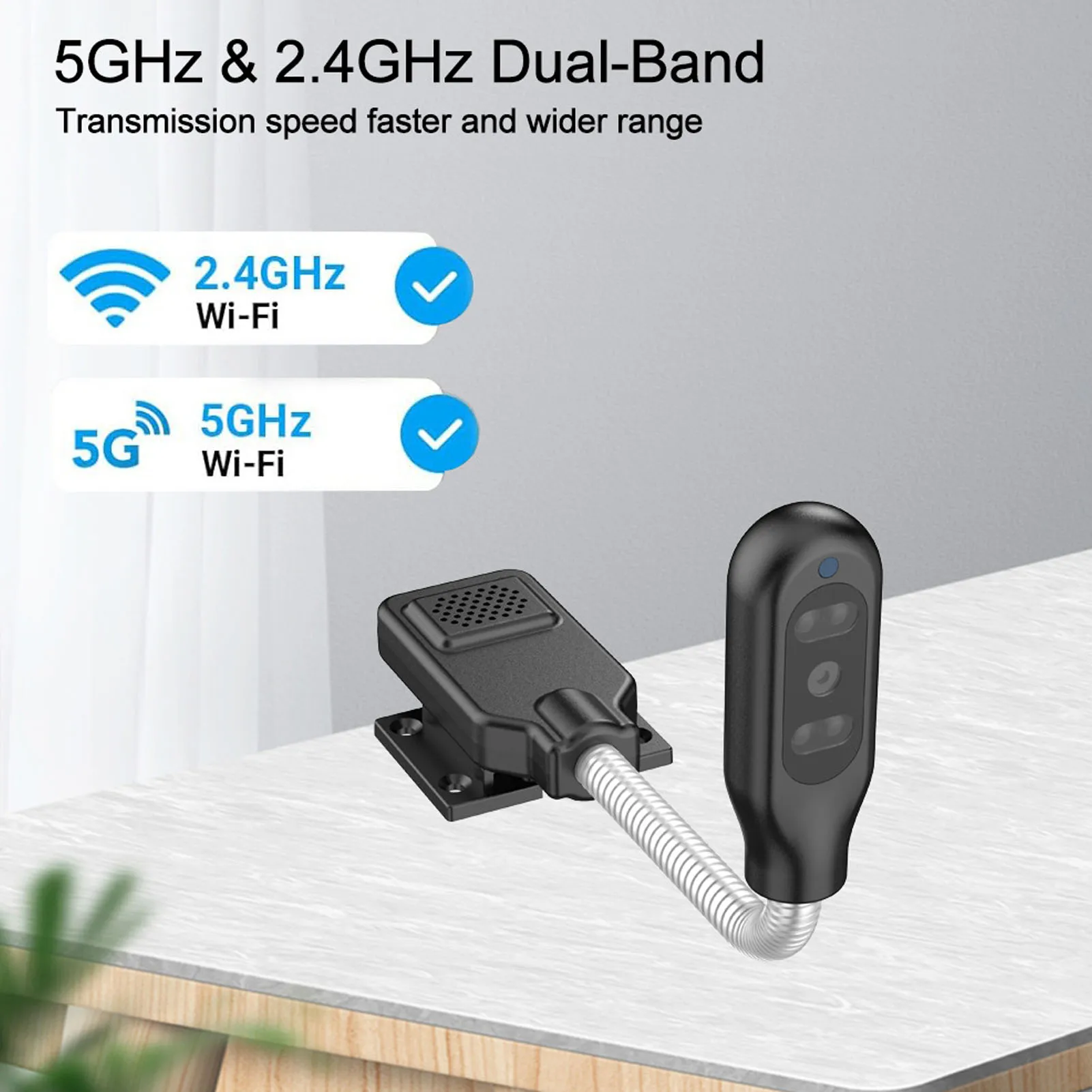 

Compact Indoor Plug-in Smart Security Camera,4K Full HD Video, Night Vision, Motion Detection, Two-Way Audio, Pet camera