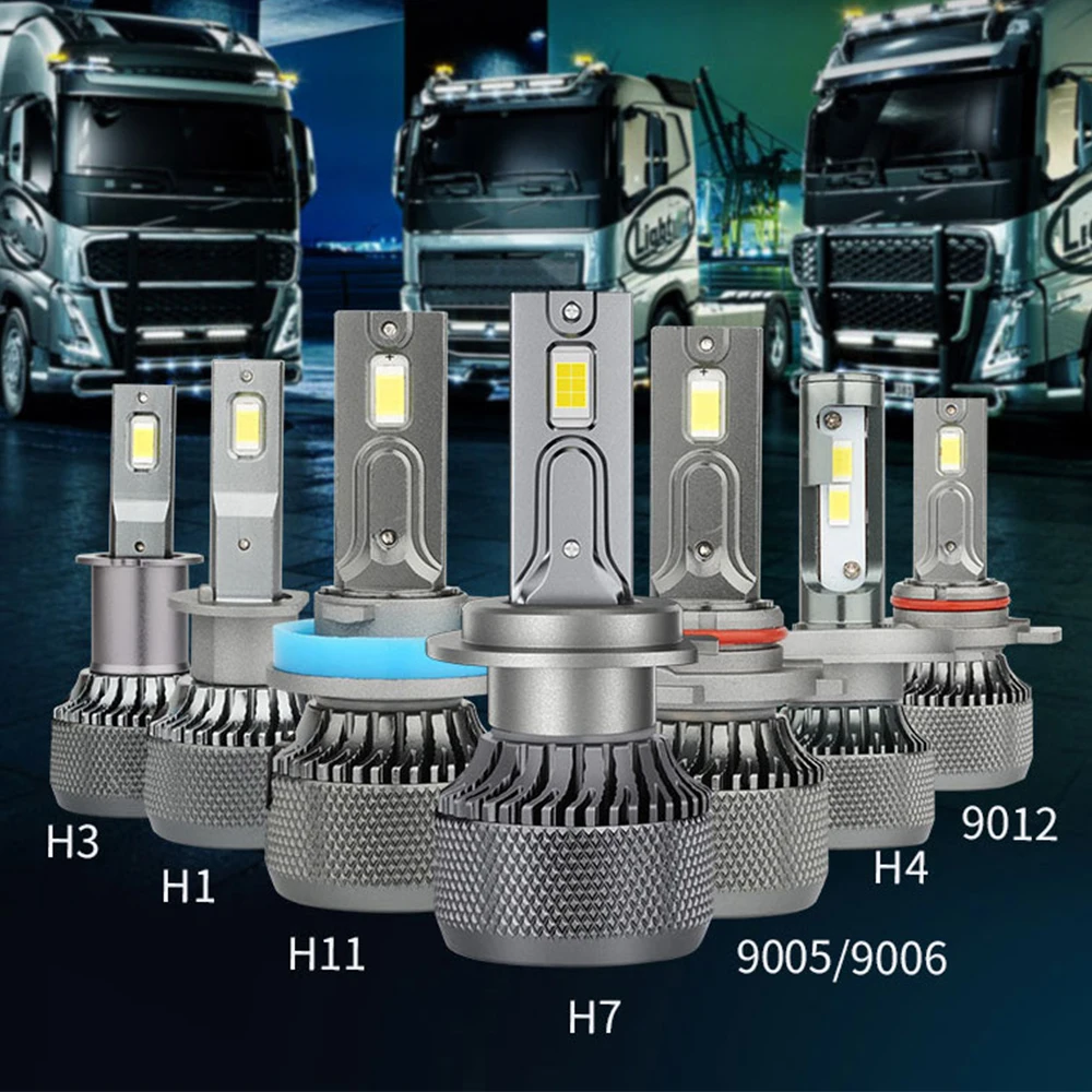 

2PCS Canbus Led Car Light H7 24v Truck Headlamp H1 H3 H11 9005 HB3 9006 HB4 9012 HIR2 H4 Headlight Led Bulb H7 Turbo Fog Lamp