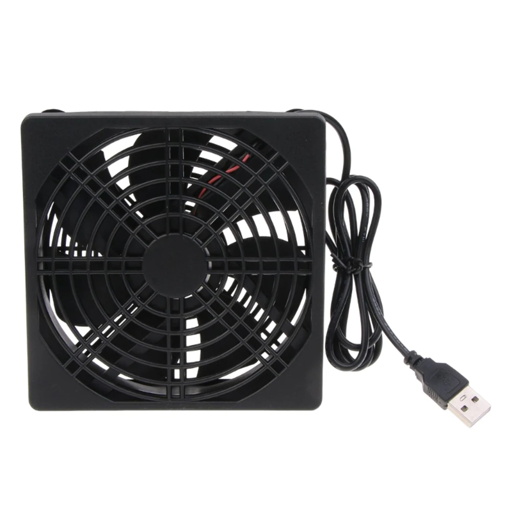 

Router Fan DIY PC Cooler TV Box Wireless Cooling Silent Quiet DC 5V USB Power 120mm Fan 120x25mm 12CM W/Screws Protective Net