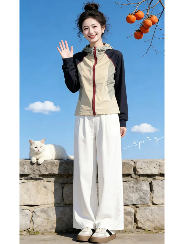 

Women's Stand Collar Lightweight Breathable Sun Protection Jacket Elegant Straight Cut Summer Outerwear Fashionable Thin Coat