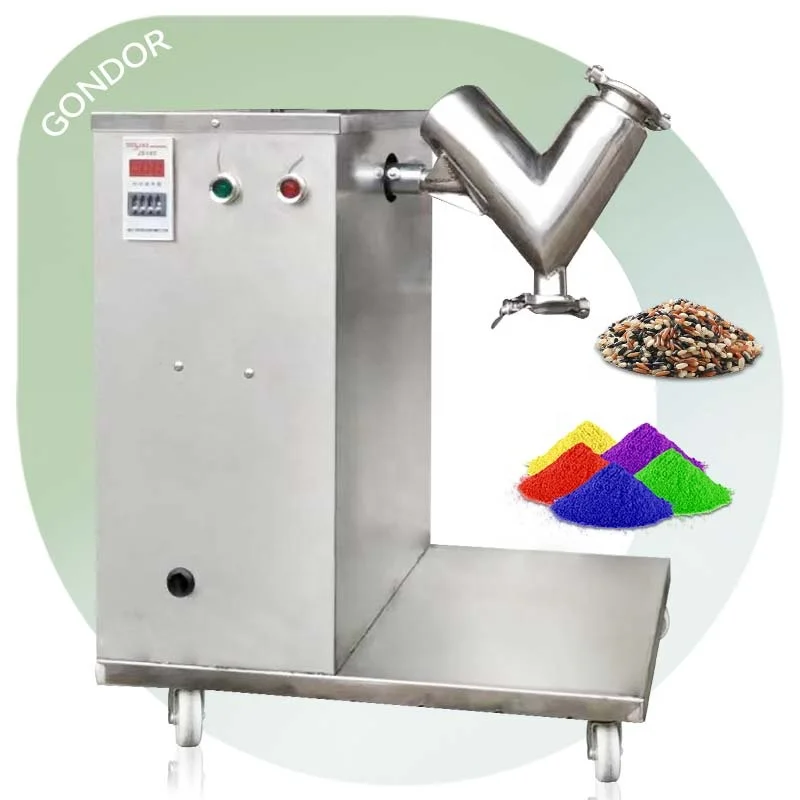 Kava Particle Masala Oxide Coal Mixer Particle V-Type 50kg Dry Food Color Blend Powder Mix Machine Blender