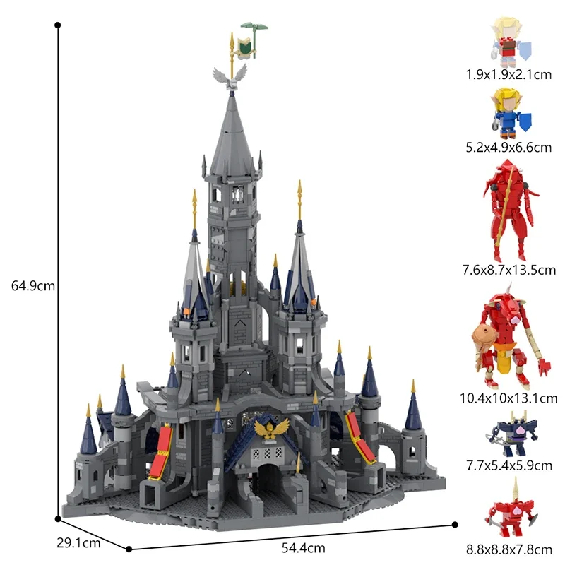 Décennie s de construction du château d'Helaru Kingdomeds, jeu MOC, larme, ville de Tarrey, modèle de papeterie, briques de temple, observation des oiseaux, jouet cadeau