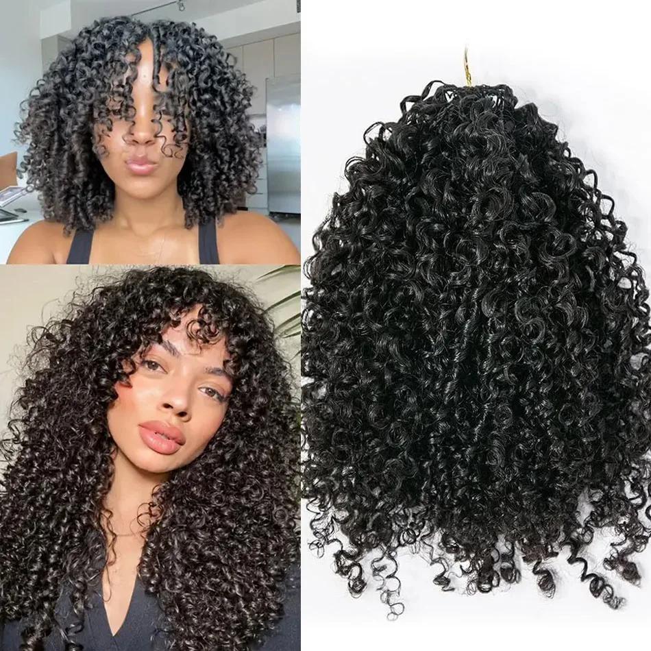 عابث تجعيد الشعر ريشة الكروشيه الشعر البشري Knotless ملحقات خفيفة الوزن قبل فصل لضفائر اللوالب الصغيرة مجعد الشعر الكروشيه