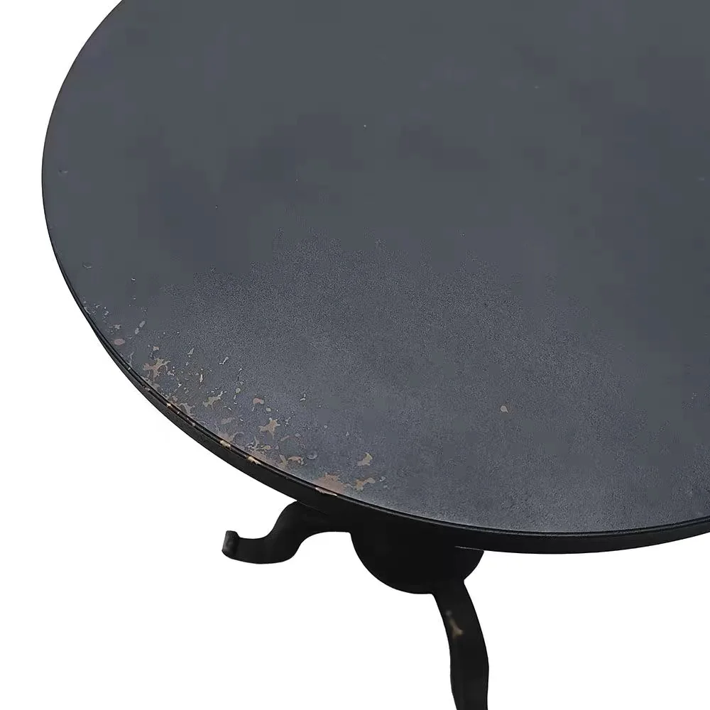 Vintage Round Side Table Rustic Farmhouse Accent End Table Small Pedestal Coffee Table for Living Room Bedroom - view 4