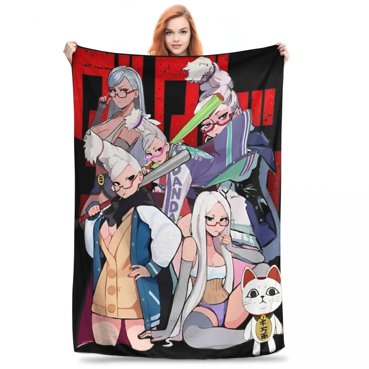 Seiko Ayase Dandadan Turbo Granny Blanket Multi-size Warm Cozy Fluffy Throw Ken Takakura Anime Blankets for Sofa Couch and Bed