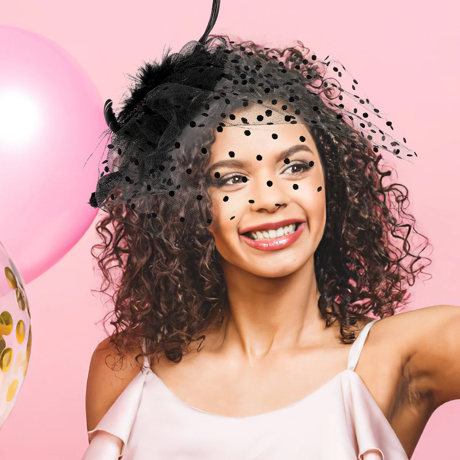 النساء الفاسناتور خوذة النسيج المعادن قبعة الزفاف الزفاف العروس إكسسوارات الشعر الشاي حفلة مأدبة غطاء الرأس قطع زينة قبعة #4