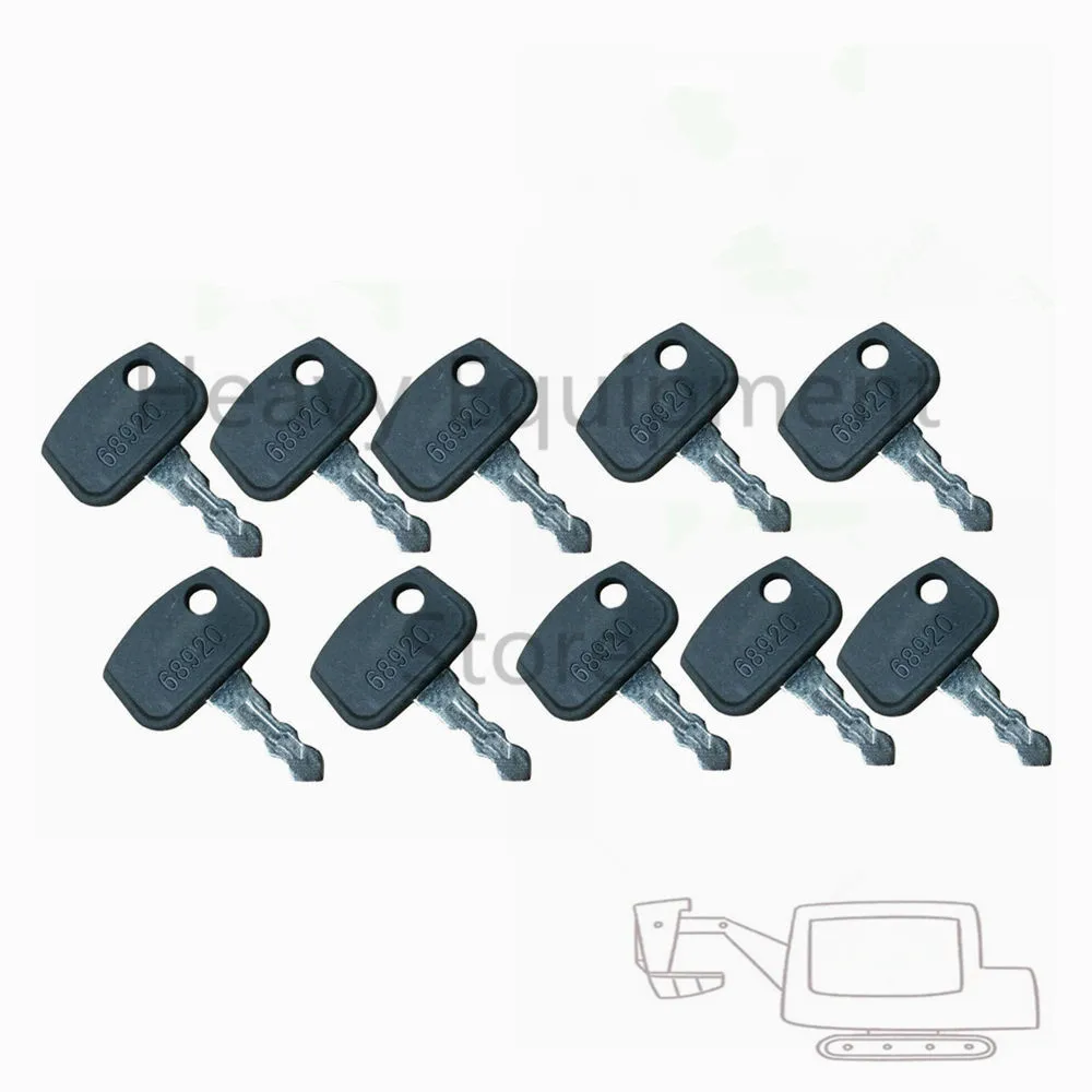 10 Piece PL501-68920 Ignition Key For Sakai Kubota Heavy Equipment Excavator Construction  RTV500 ZD RTV900 B BX F GR  T9  W9