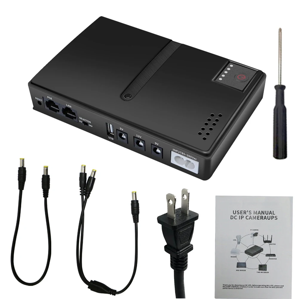 DC1018L UPS صغير محمول إمدادات الطاقة غير المنقطعة 5 فولت 9 فولت 12 فولت إمدادات الطاقة UPS بطارية احتياطية لكاميرا موزع إنترنت واي فاي