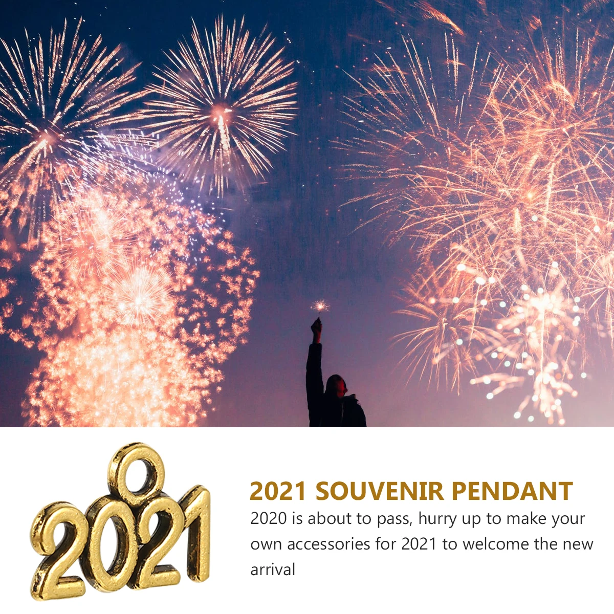 

100Pcs DIY Year Charms Pendant Alloy Souvenir Handmade Jewelry Accessories for Necklace Bracelet Keychain Craft Gift Supplies