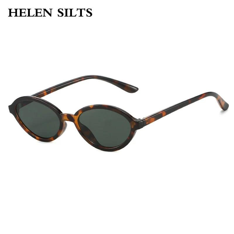 

Ins Popular Fashion Oval Sunglasses Men Trending Leopard GreenShades UV400 Sun Glasses Female Round Eyewear