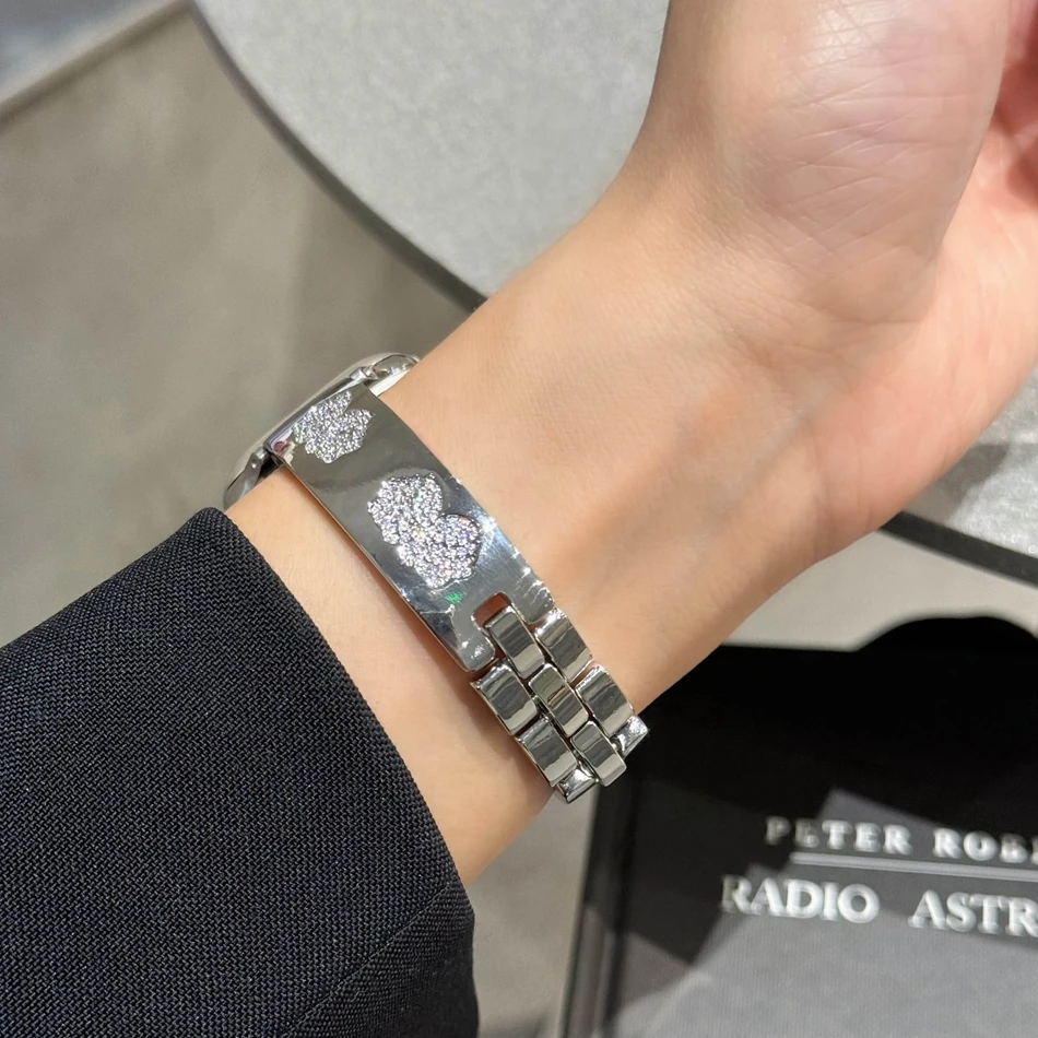 سوار مجوهرات فاخر لساعة Apple Watch Band 38 مم 40 مم 41 مم 42 مم 44 مم 45 مم 46 مم 49 مم iWatch Series 10 9 8 7 6 5 4 3 2 SE Ultra Butterfly Diamond Strap。。。
