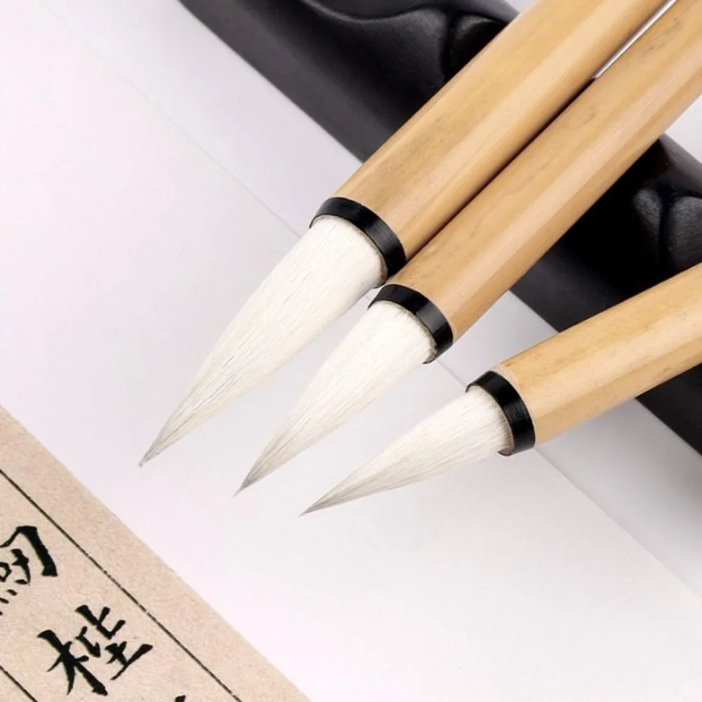 Traditional Chinese Calligraphy Brush Oil Painting Wolf hair Art Paint Brush Bamboo High-end Scriptures Writing Brush