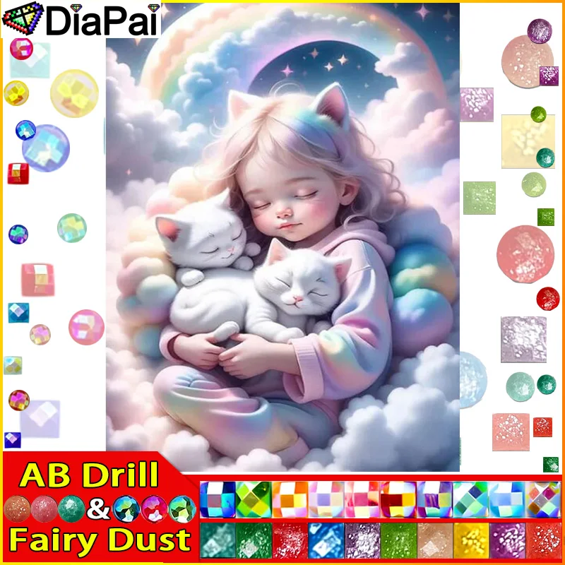 DIAPAI Fairy Dust AB 5D Diamond Painting Full Drill Diamond Embroidery 