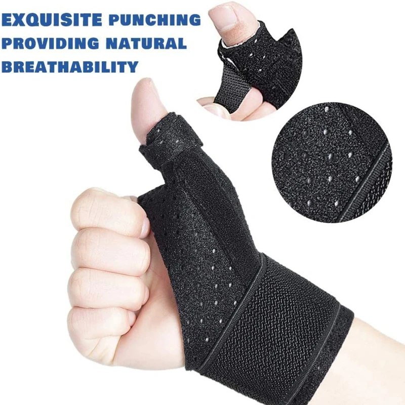 1PC Black Thumb Glove Universal Stretch Adjustable Tendon Sheath Wrist Guard Breathable Support Thumb Glove