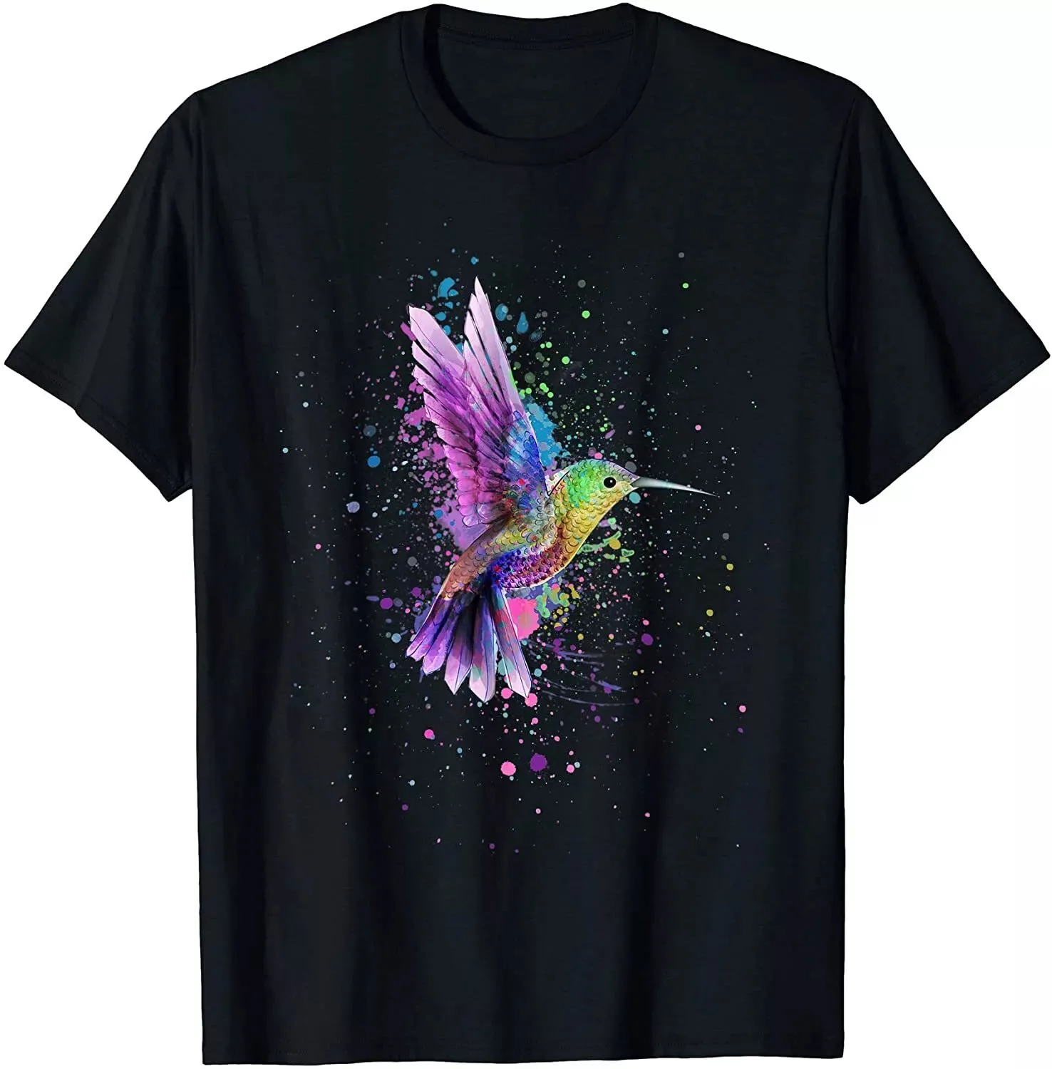 Hummingbird Watercolor Art Design Men Women Cool Gift T-Shirt