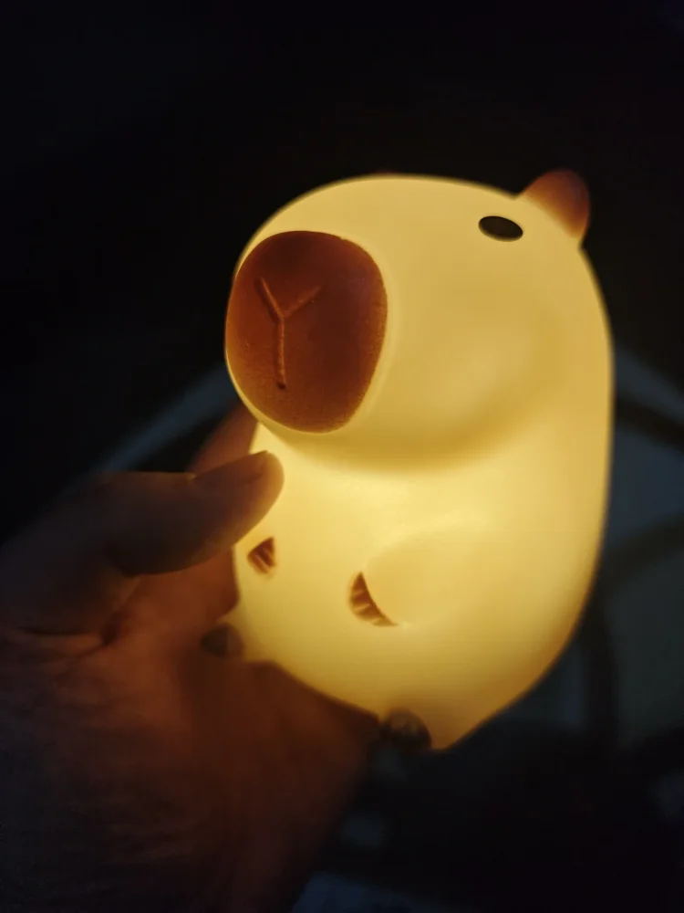 Mignon Capybara veilleuse mignon dessin animé Silicone créatif chevet sommeil nuit lampe chambre décor anniversaire cadeau de noël