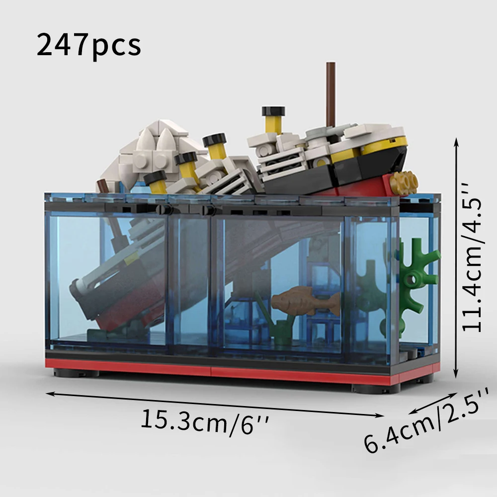 MOC RMS Cruise Sank Titanic Break In Half Model Building Blocks Ship Shipwreck Boat Construction Children Brick Sets Toys Gifts