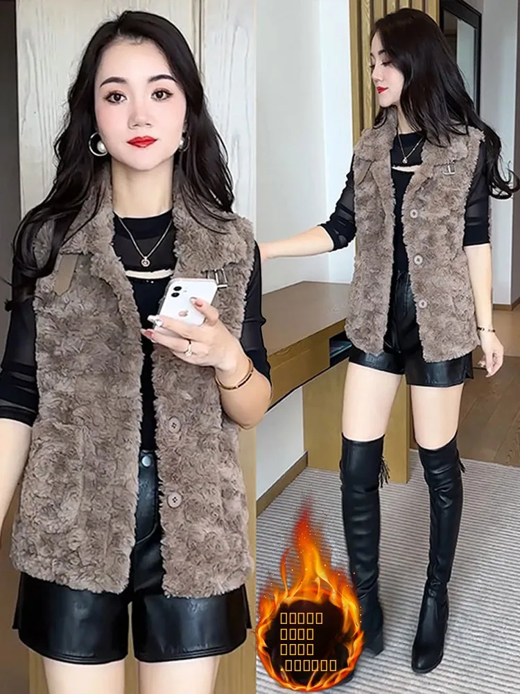 

Жилет из овечьей шерсти женский, осенне-зимний, новый дизайн, стройнящий, универсальный, элегантный, для повседневной носки, на одной пуговице, однотонный