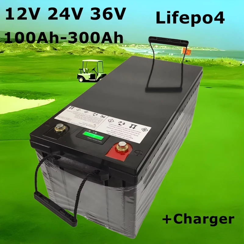Lifepo4 Battery Pack 12V 24V 36V 48V - 300Ah 150Ah 100Ah with Built-in BMS for RV Electric Boat Motor Starting High Capacity