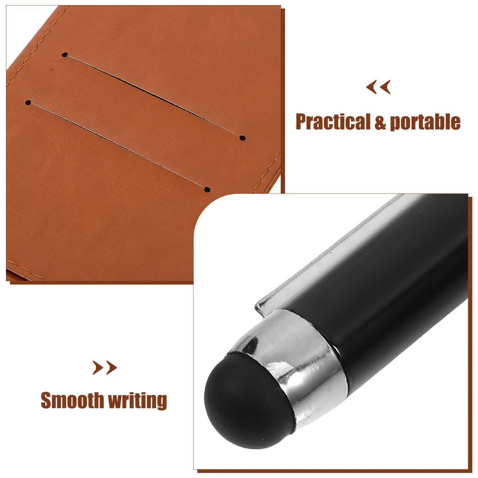 1Set PU Travel Notebook Set with Smooth Writing Paper Portable Daily Planner Journal for Students Workers Business