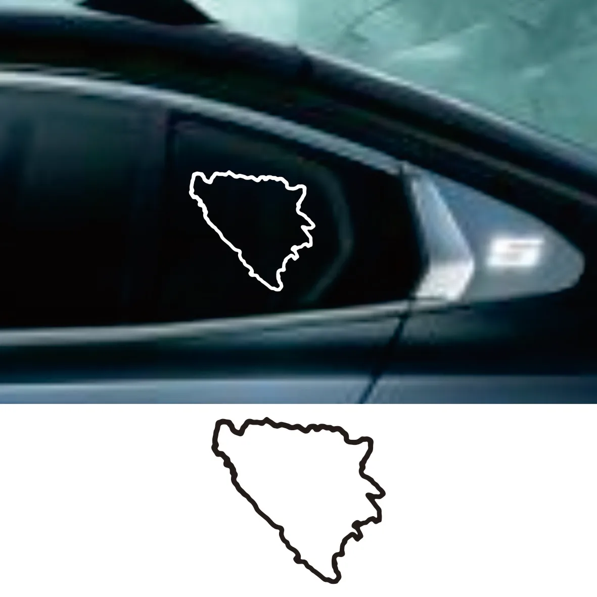 Image of Bosnien-Herzegowina Landkarte Gestanzte Selbstklebende Aufkleber Wasserdicht Universell für Auto-Heckscheibe Stoßstange Styling-Zubehör