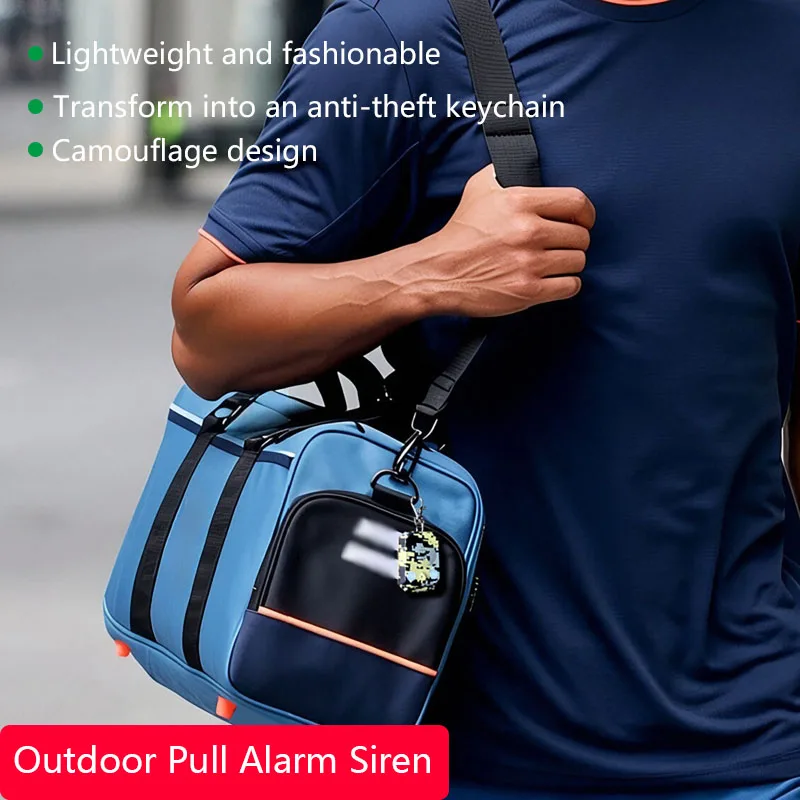 Portable Outdoor Pull Siren Camping Travel Vibration Siren Security Alarm Wire Trigger Alarm Device Security Alert for Safty