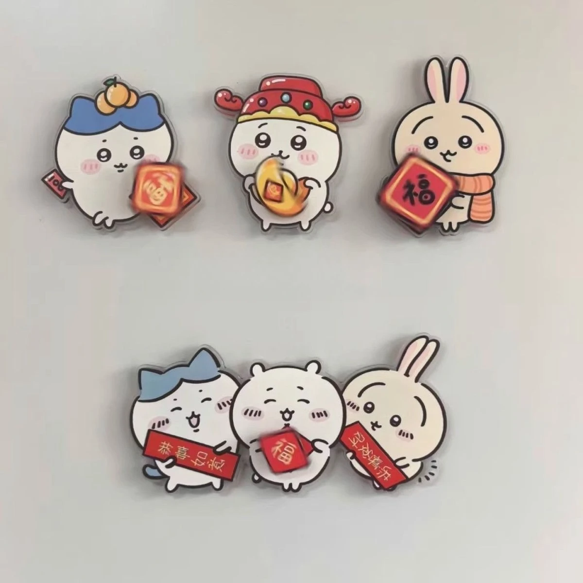 Surrounding Rotating Refrigerator Sticker Chiikawa Little Eight Usagi Creative Spring Festival Couplet Magnetic Decorative