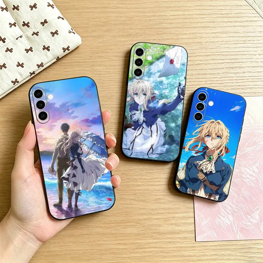 Aesthetic Violet E-Evergarden    Phone Case For Samsung Galaxy A73,A72,A71,A70,A53,A52,A51,Others Soft Black Cover