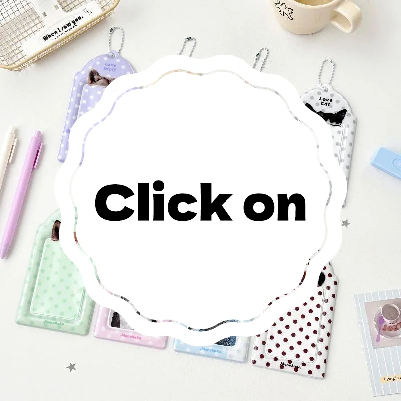 1Pc Portable PVC Photocard Holder Animal Ear Print Polka Dot Design Card Protector With Chain Bus Card Holder