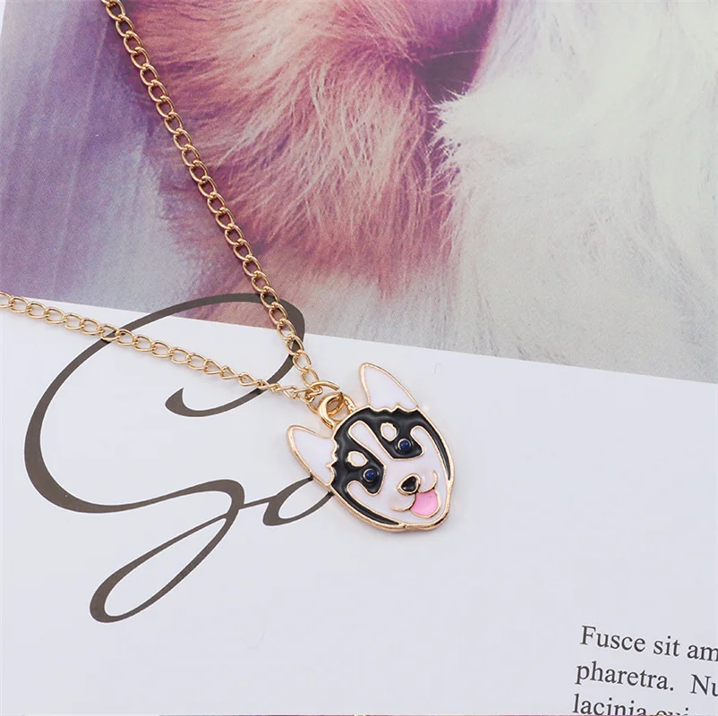 1Pc Cute Dog Pendant Necklace for Women Puppy Doggy Kawaii Shiba Inu Husky Poodle Animal Necklace Jewelry Accessories Gift 2024