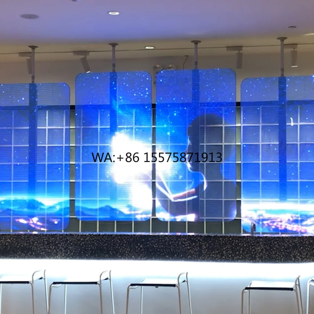 Hot Selling Led Advertising Display P2.77 Transparent Flexible Led Screen for Cartoon Led Digital Screen